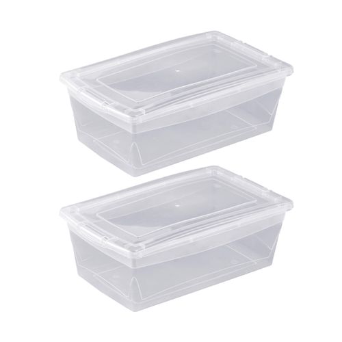 Caja organizate Guateplast con tapa capacidad 6 L - 2 Pzas