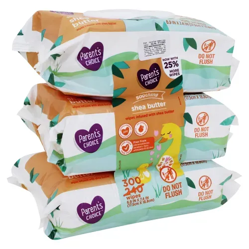Toallitas Húmedas Parent´s Choice con Manteca de Karité 3 pack - 300 Uds