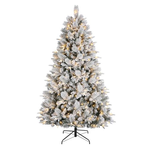 Árbol Holiday Time nevado con LED y 1412 puntas para Navidad - 2.10 m
