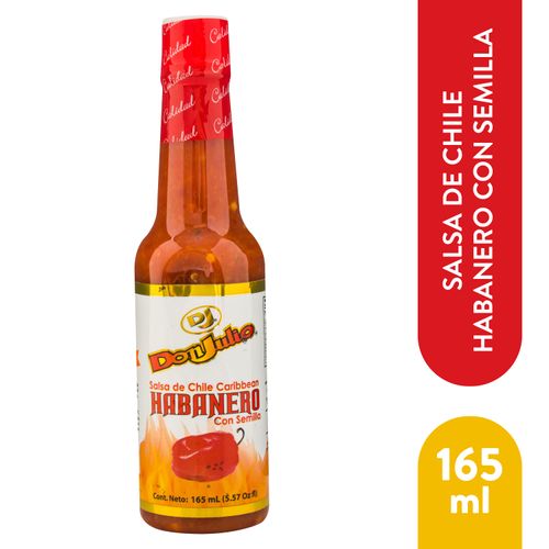 Salsa picante Don Julio chile habanero con semillas - 165 ml