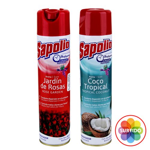 Ambientador en spray Sapolio aroma a jardín de rosas - 360 ml