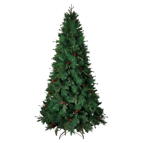 Árbol Holiday Time verde con luces LED y 1599 puntas Navidad - 229 cm
