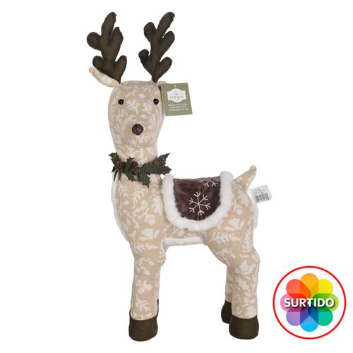 Reno Holiday Time de peluche decorativo surtido Navidad - 25 cm