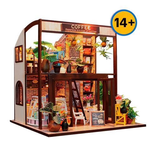 Puzzle 3d Madera Coffee Shop Luz