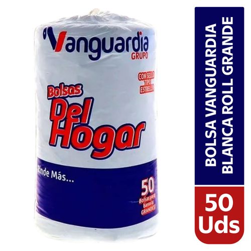 Bolsa Vanguardia Blanca Roll Grande - 50 Unidades