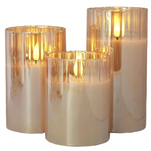 Ms Set 3 Velas Con Luces Incluye Control