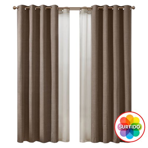 Ms Set 4 Cortinas 2 Blackout 2 Sheer