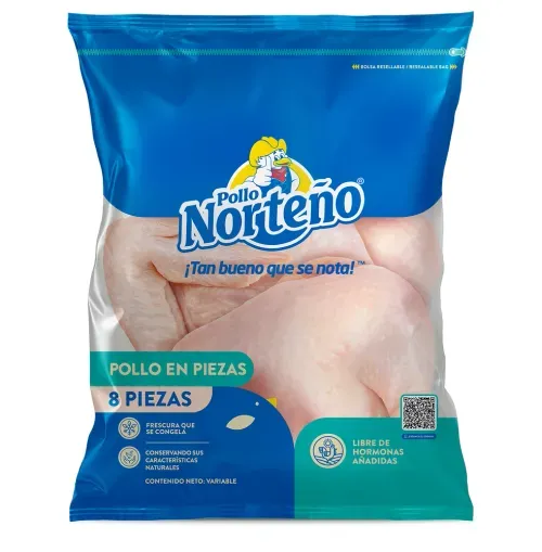 Pollo Entero Norteño en Piezas Bolsa Resellable - precio por libra