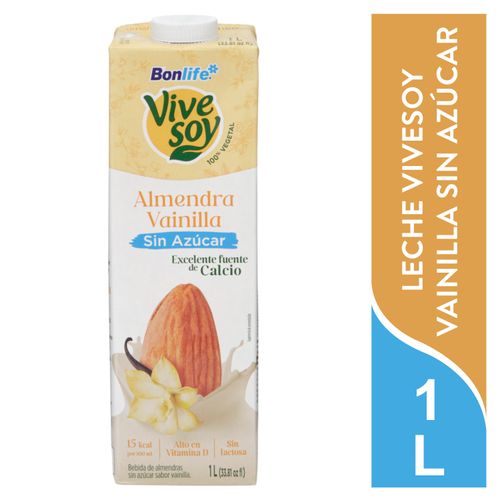 Leche de Almendra Vive Soy vainila Sin Azúcar -  1 L