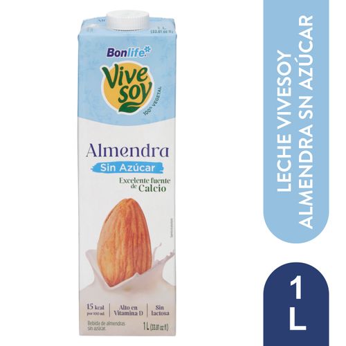 Leche de almendras Vivesoy sin azúcar -1000 ml