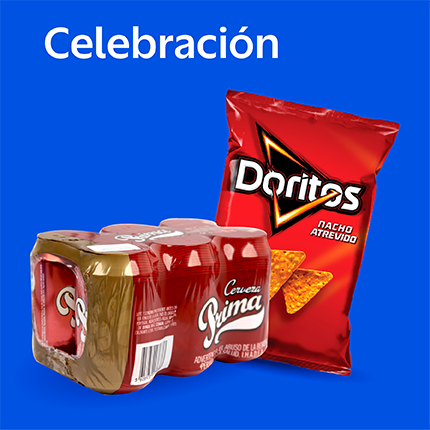 Productos de celebración con artículos festivos y  alimentos 